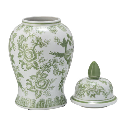 Barattolo in ceramica con coperchio in gres porcellanato Chinoiserie di Sagebrook Home - Pezzo decorativo ornamentale