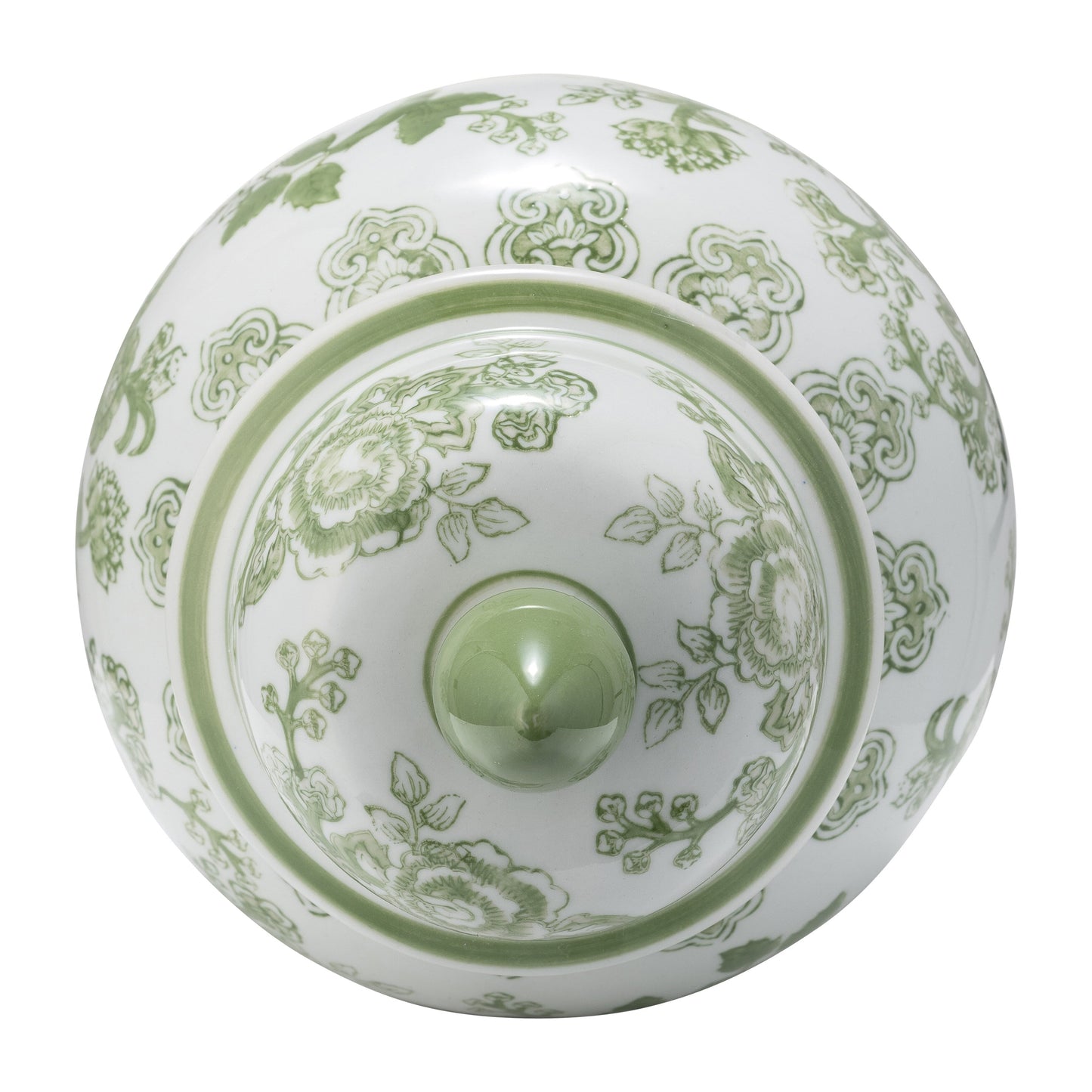 Barattolo in ceramica con coperchio in gres porcellanato Chinoiserie di Sagebrook Home - Pezzo decorativo ornamentale