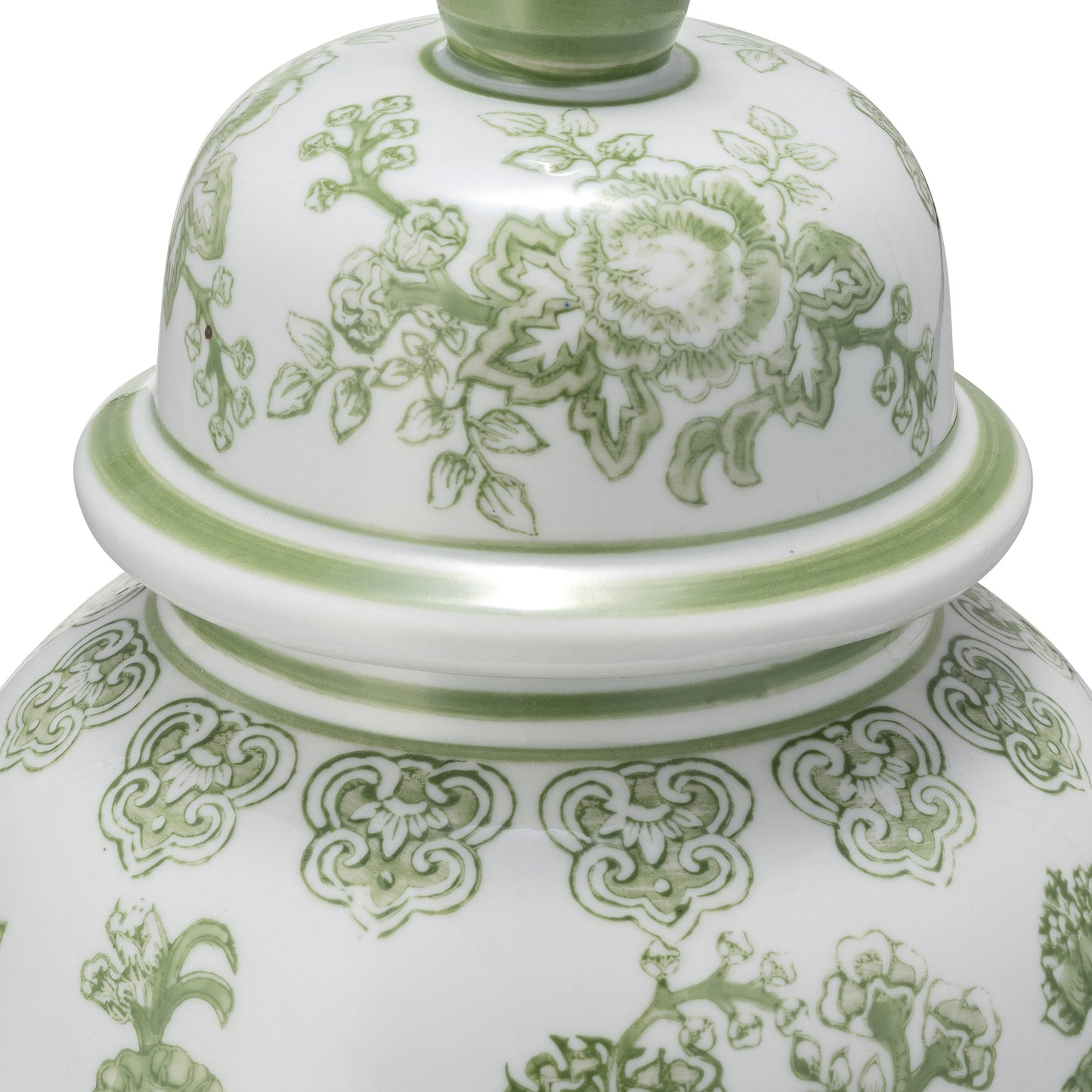 Barattolo in ceramica con coperchio in gres porcellanato Chinoiserie di Sagebrook Home - Pezzo decorativo ornamentale