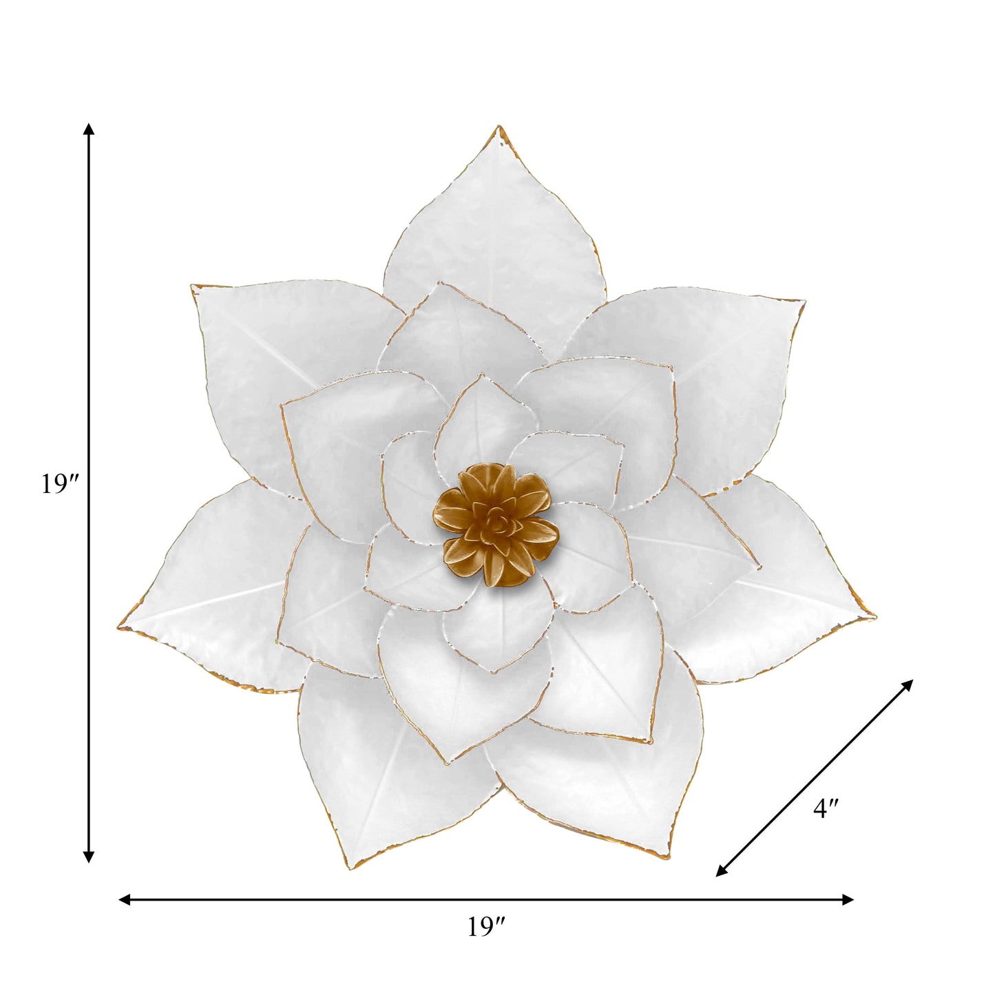 Scultura da parete in metallo contemporaneo a forma di fiore di loto di Sagebrook Home