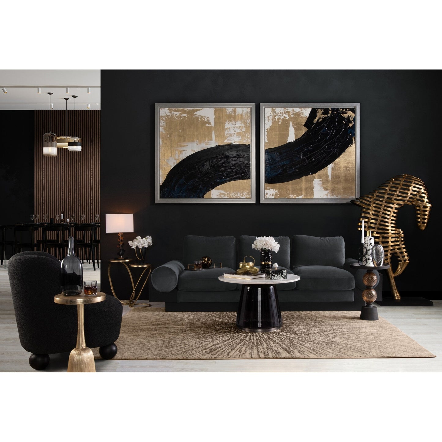 Scultura decorativa intrecciata astratta in alluminio moderno Sagebrook Home - 8 x 8 x 7