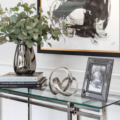 Scultura decorativa intrecciata astratta in alluminio moderno Sagebrook Home - 8 x 8 x 7