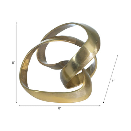 Scultura decorativa intrecciata astratta in alluminio moderno Sagebrook Home - 8 x 8 x 7