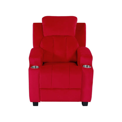 Poltrona reclinabile Deluxe per bambini con poggiapiedi, poggiatesta e 2 portabicchieri. Poltrona reclinabile in microfibra per bambini dai 3 anni in su.