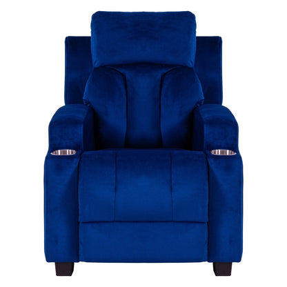 Poltrona reclinabile Deluxe per bambini con poggiapiedi, poggiatesta e 2 portabicchieri. Poltrona reclinabile in microfibra per bambini dai 3 anni in su.