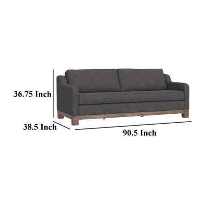 Divano Sama, 2 cuscini decorativi, poliestere grigio ferro, stile panca da 91 pollici