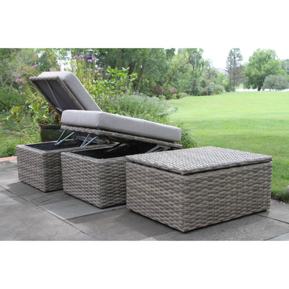 Samera 4 pezzi Poltrone e pouf contenitore in teak e vimini