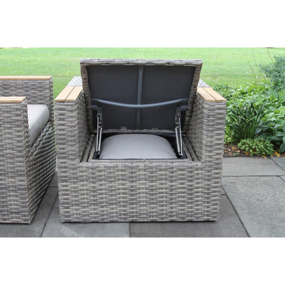 Set di contenitori Samera da 6 pezzi in teak e vimini