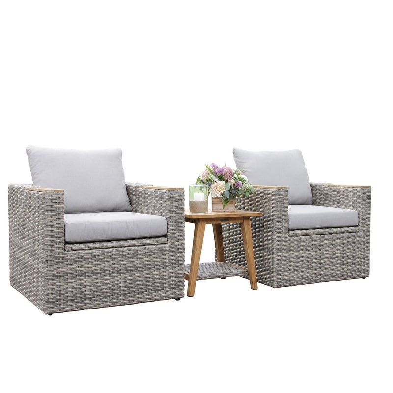 Set di contenitori Samera da 6 pezzi in teak e vimini