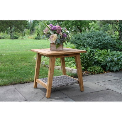 Set di contenitori Samera da 6 pezzi in teak e vimini