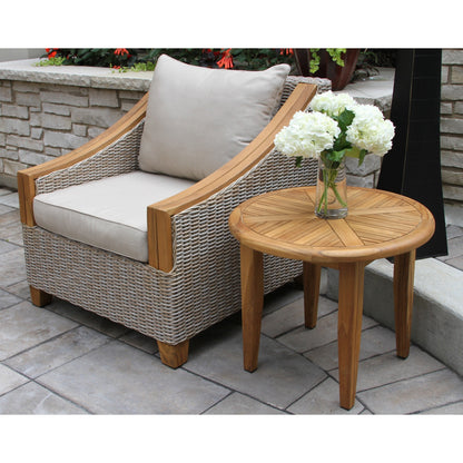 Set di divani Samera in vimini di frassino e teak da 4 pezzi con tessuti Sunbrella