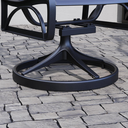 Set da pranzo per esterni Sanibel in alluminio nero da 7 pezzi di Homestyles - 72 x 29 x 42