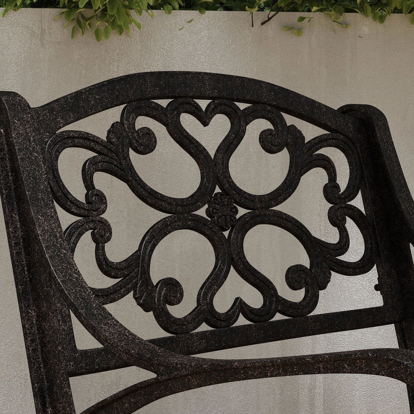 Set da pranzo per esterni Sanibel in alluminio color bronzo da 7 pezzi con tavolo da pranzo ovale da 72 pollici e sei poltrone di Homestyles