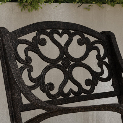 Set da pranzo per esterni Sanibel in alluminio pressofuso da 7 pezzi con tavolo ovale e 6 sedie girevoli di Homestyles