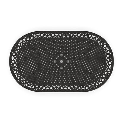 Set da pranzo per esterni Sanibel in alluminio pressofuso da 7 pezzi con tavolo ovale e 6 sedie girevoli di Homestyles