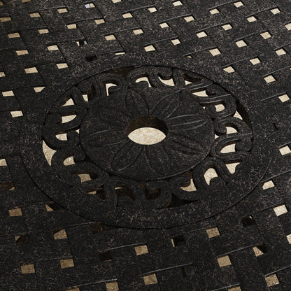 Set da pranzo per esterni Sanibel in alluminio pressofuso da 7 pezzi con tavolo ovale e 6 sedie girevoli di Homestyles