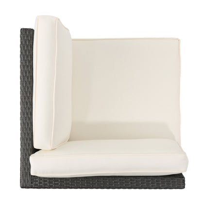 Set di divani in vimini Santa Cruz Outdoor da 8 pezzi con cuscini resistenti all'acqua di Christopher Knight Home