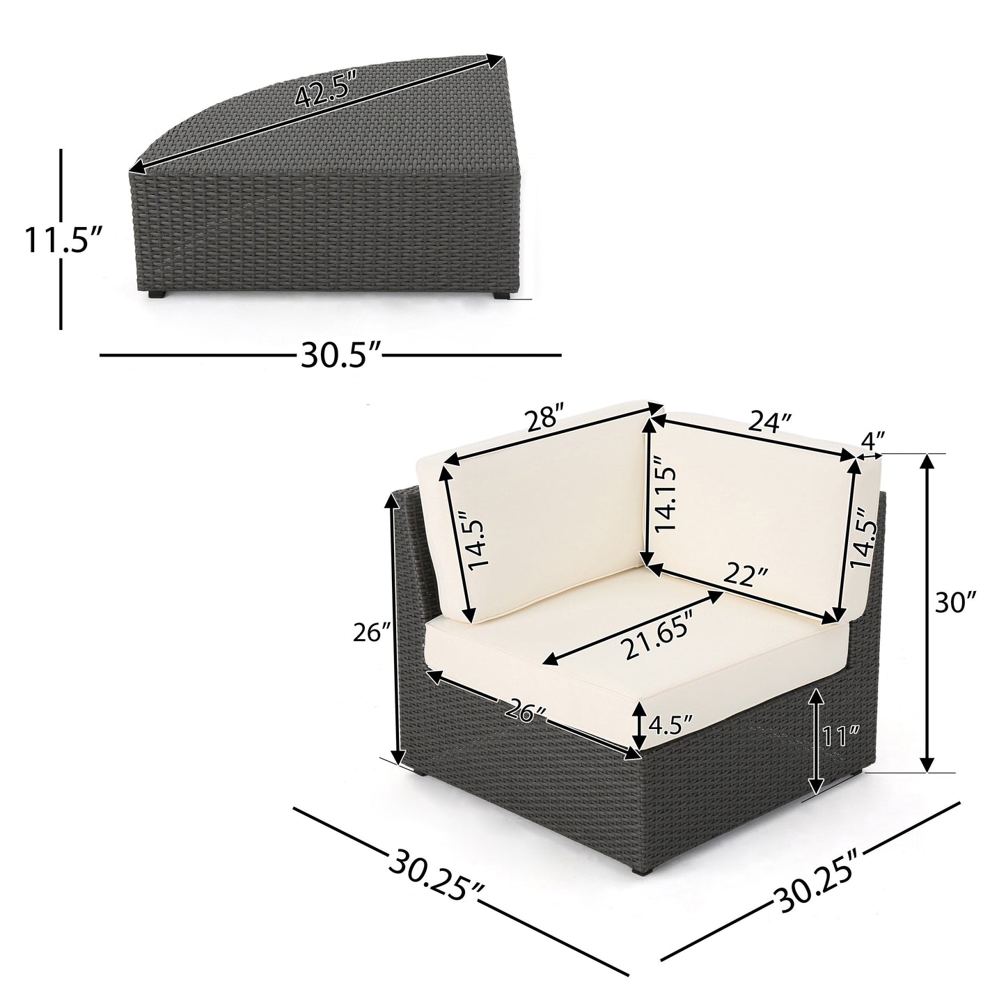 Set di divani in vimini Santa Cruz Outdoor da 8 pezzi con cuscini resistenti all'acqua di Christopher Knight Home