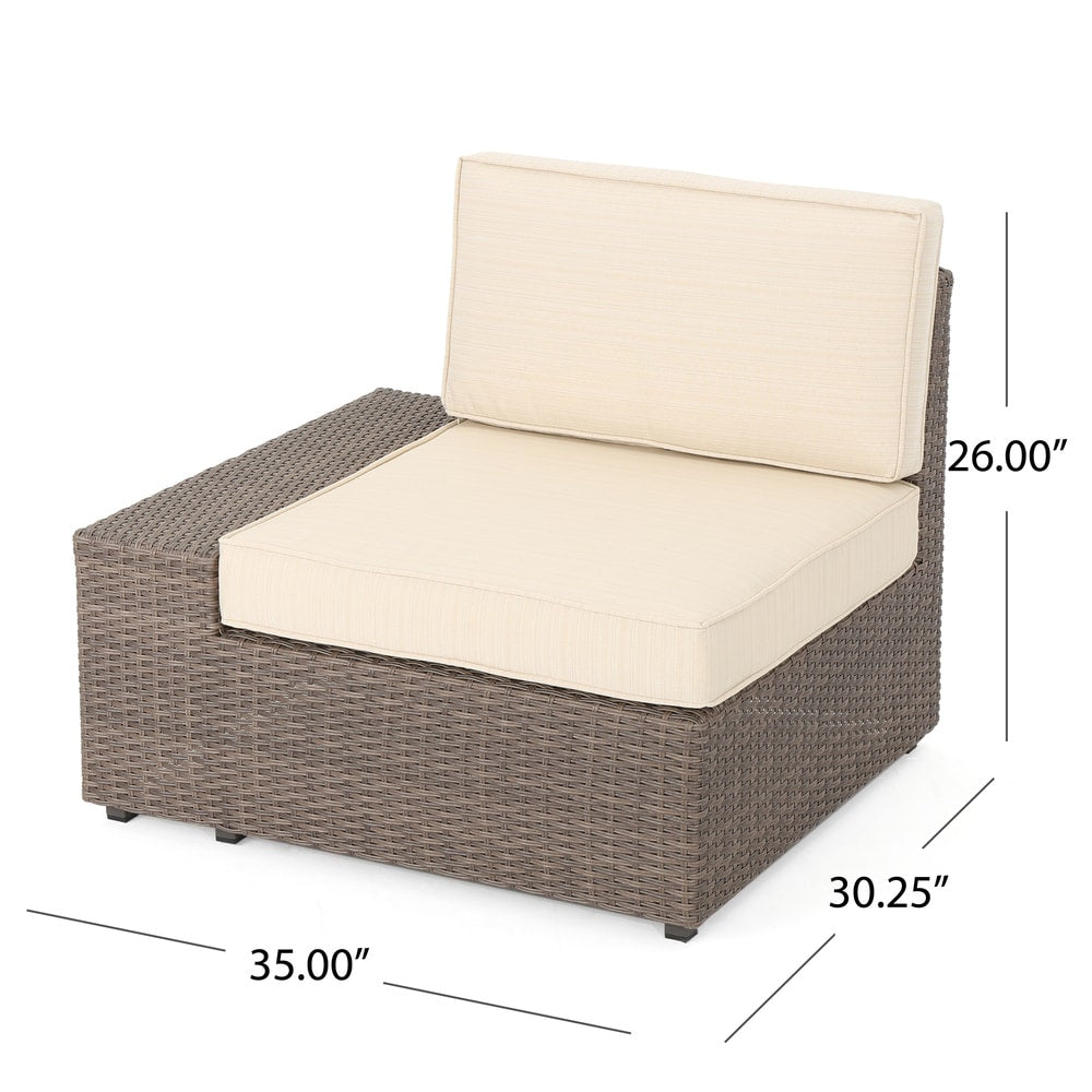 Divano componibile in vimini da 9 pezzi Santa Cruz Outdoor con cuscini di Christopher Knight Home