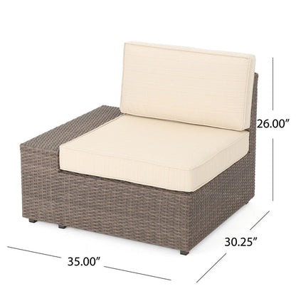 Divano componibile in vimini da 9 pezzi Santa Cruz Outdoor con cuscini di Christopher Knight Home