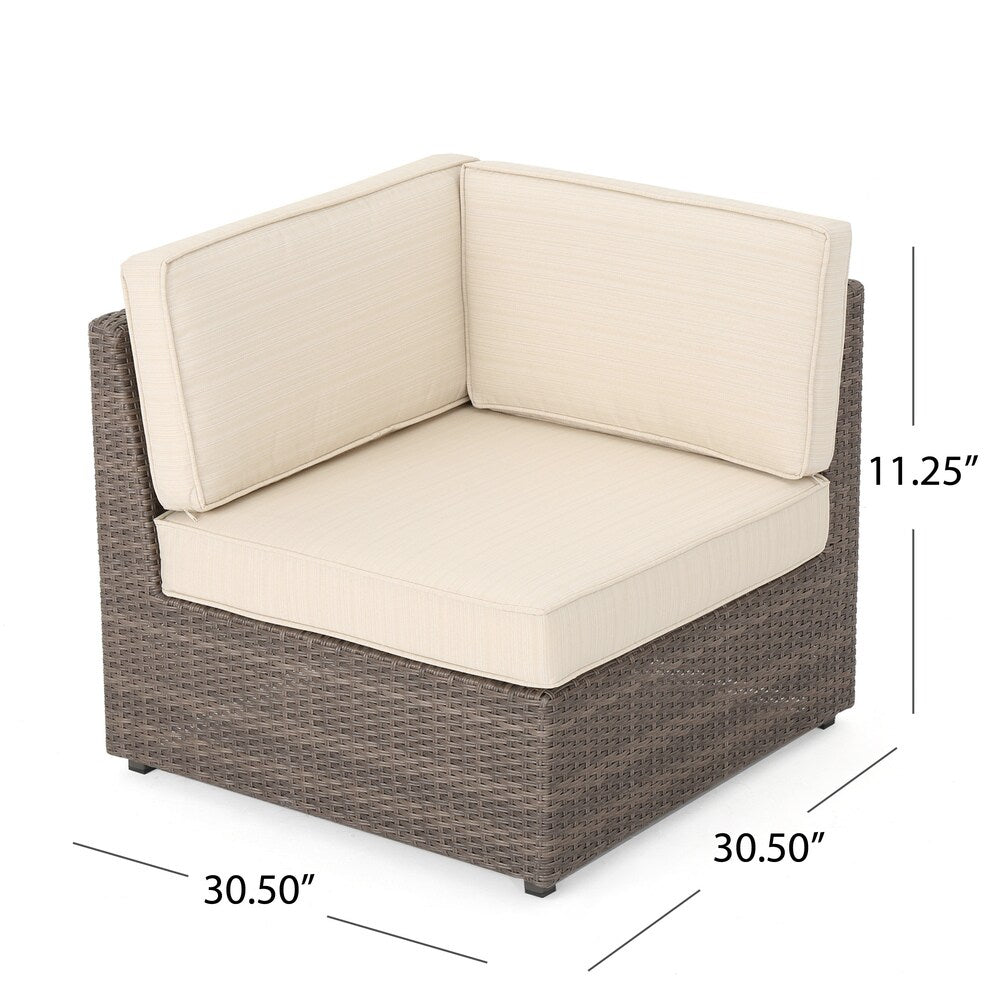 Divano componibile in vimini da 9 pezzi Santa Cruz Outdoor con cuscini di Christopher Knight Home