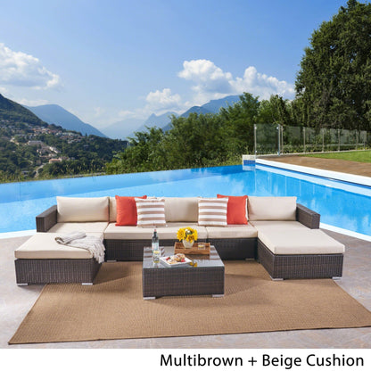 Set di divani componibili in vimini da 5 posti Santa Rosa Outdoor di Christopher Knight Home