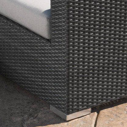 Set di sedute componibili in vimini da 5 pezzi Santa Rosa Outdoor con cuscini di Christopher Knight Home