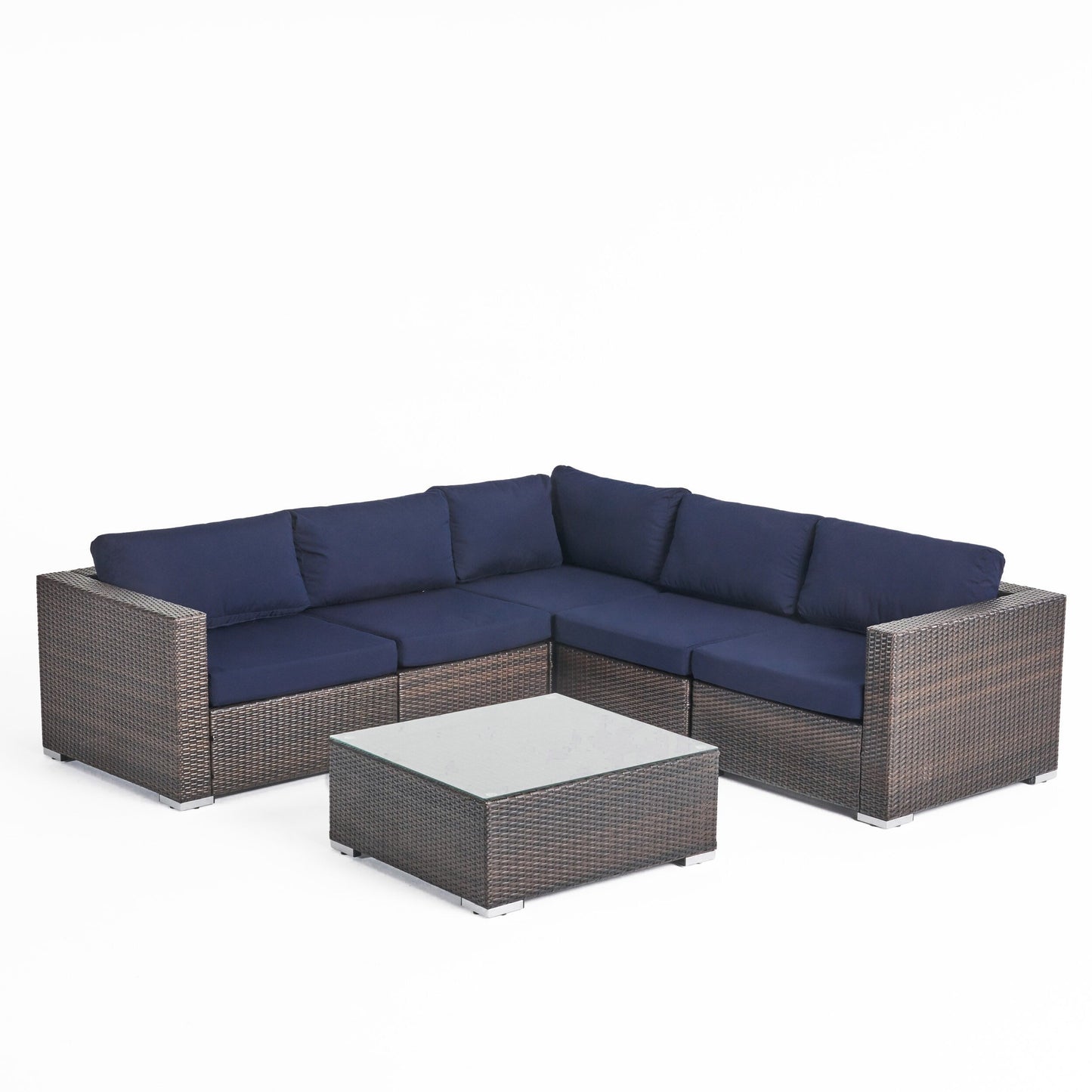 Set di sedute componibili in vimini da 6 pezzi Santa Rosa Outdoor con cuscini di Christopher Knight Home