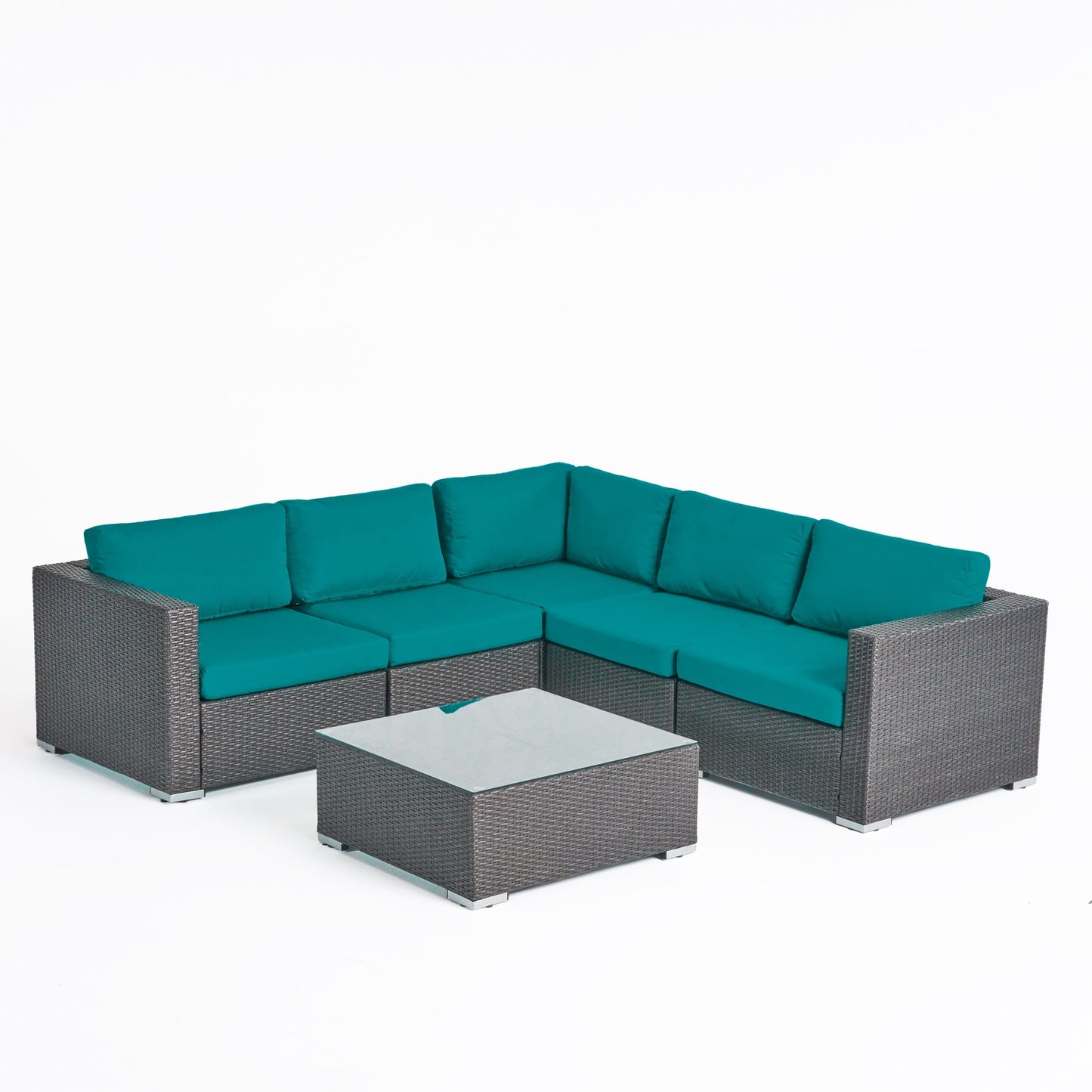 Set di sedute componibili in vimini da 6 pezzi Santa Rosa Outdoor con cuscini di Christopher Knight Home