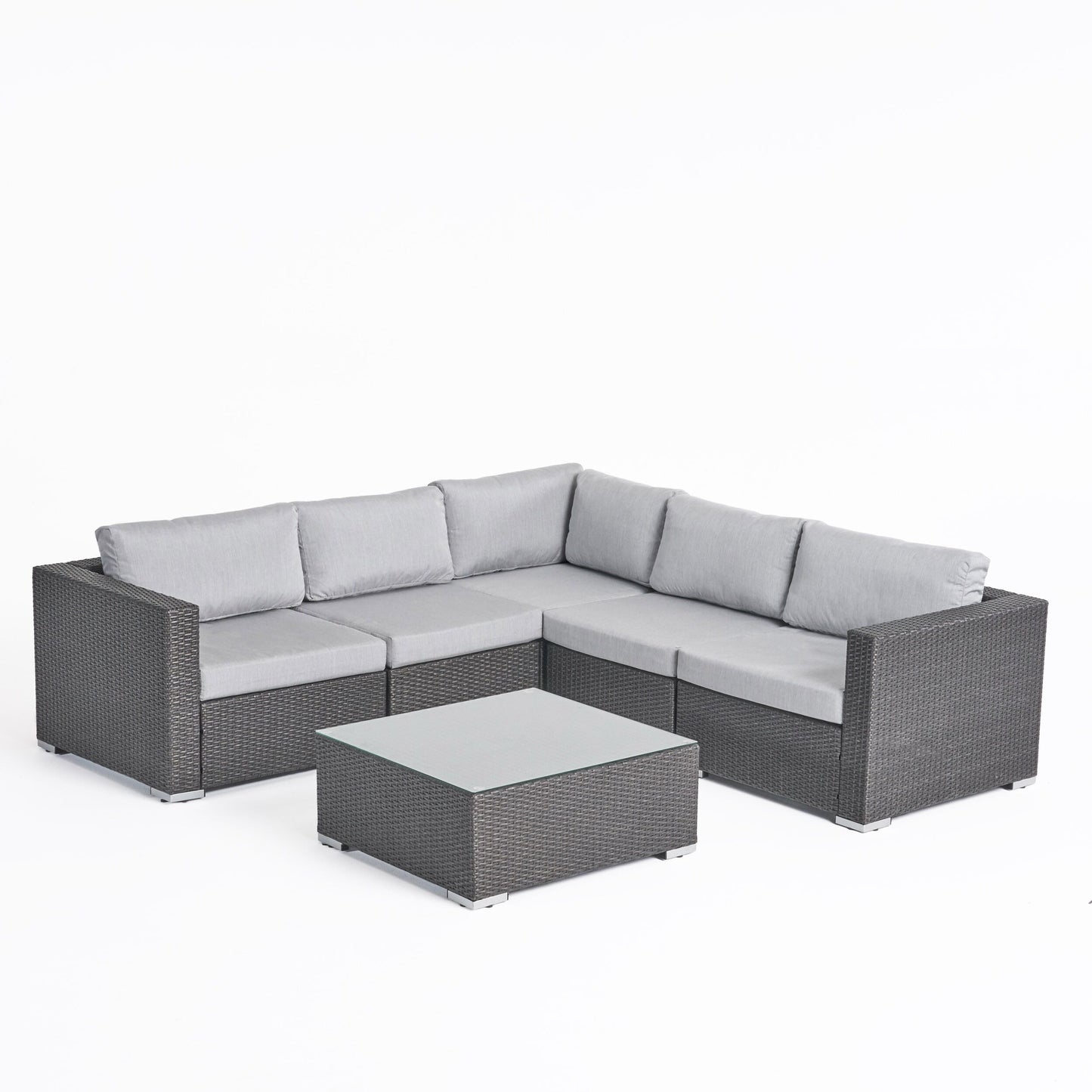 Set di sedute componibili in vimini da 6 pezzi Santa Rosa Outdoor con cuscini di Christopher Knight Home