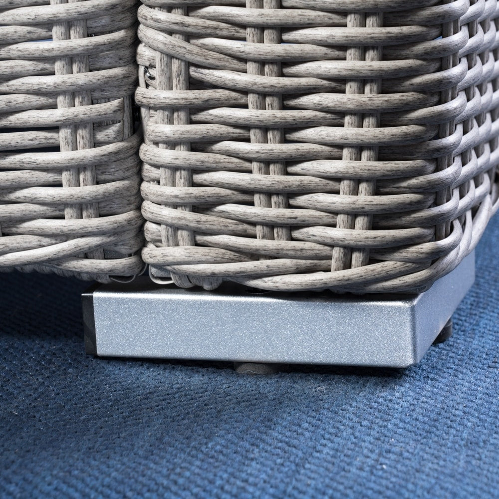 Divano componibile da esterno Santa Rosa in vimini da 9 pezzi con cuscini di Christopher Knight Home