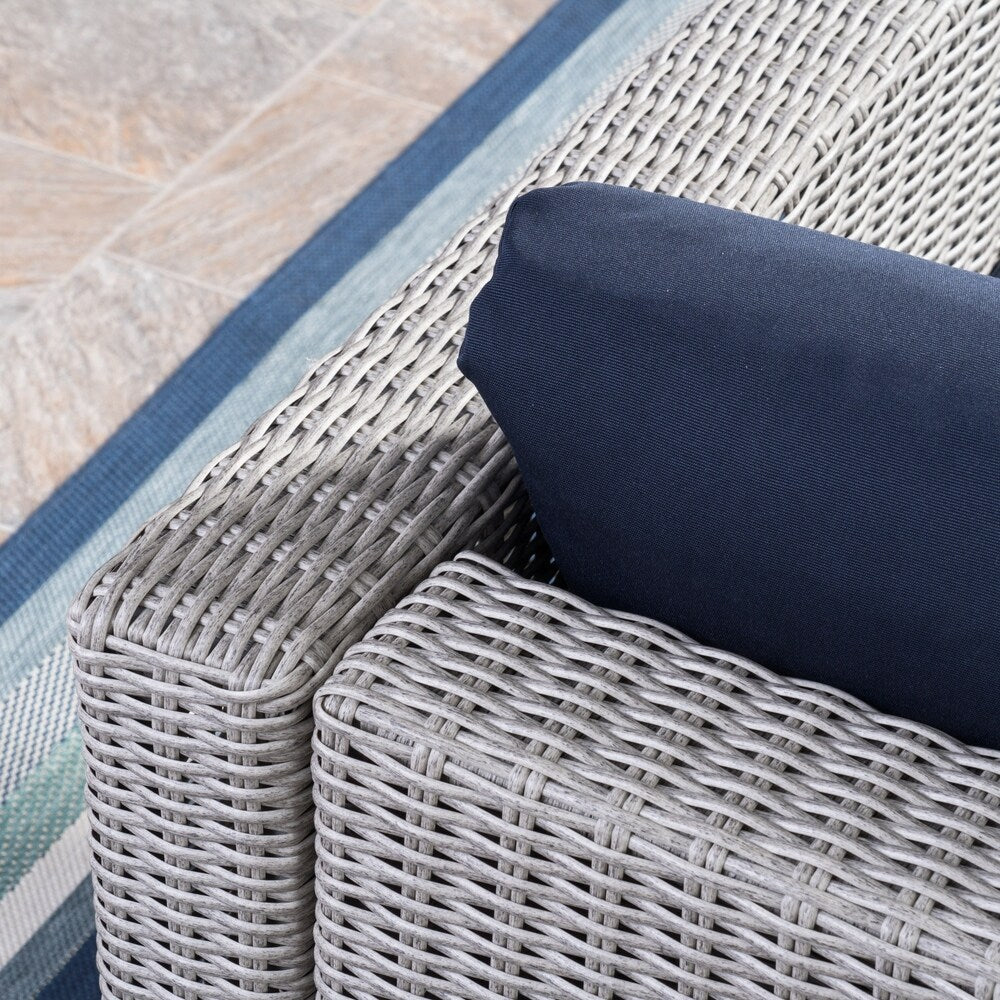 Divano componibile da esterno Santa Rosa in vimini da 9 pezzi con cuscini di Christopher Knight Home