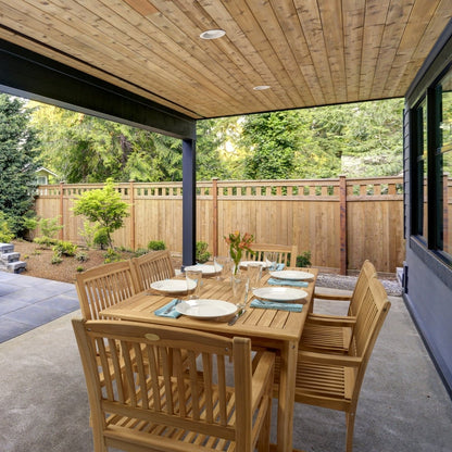 Set da pranzo per patio Santorini in teak di grado A, 7 pezzi