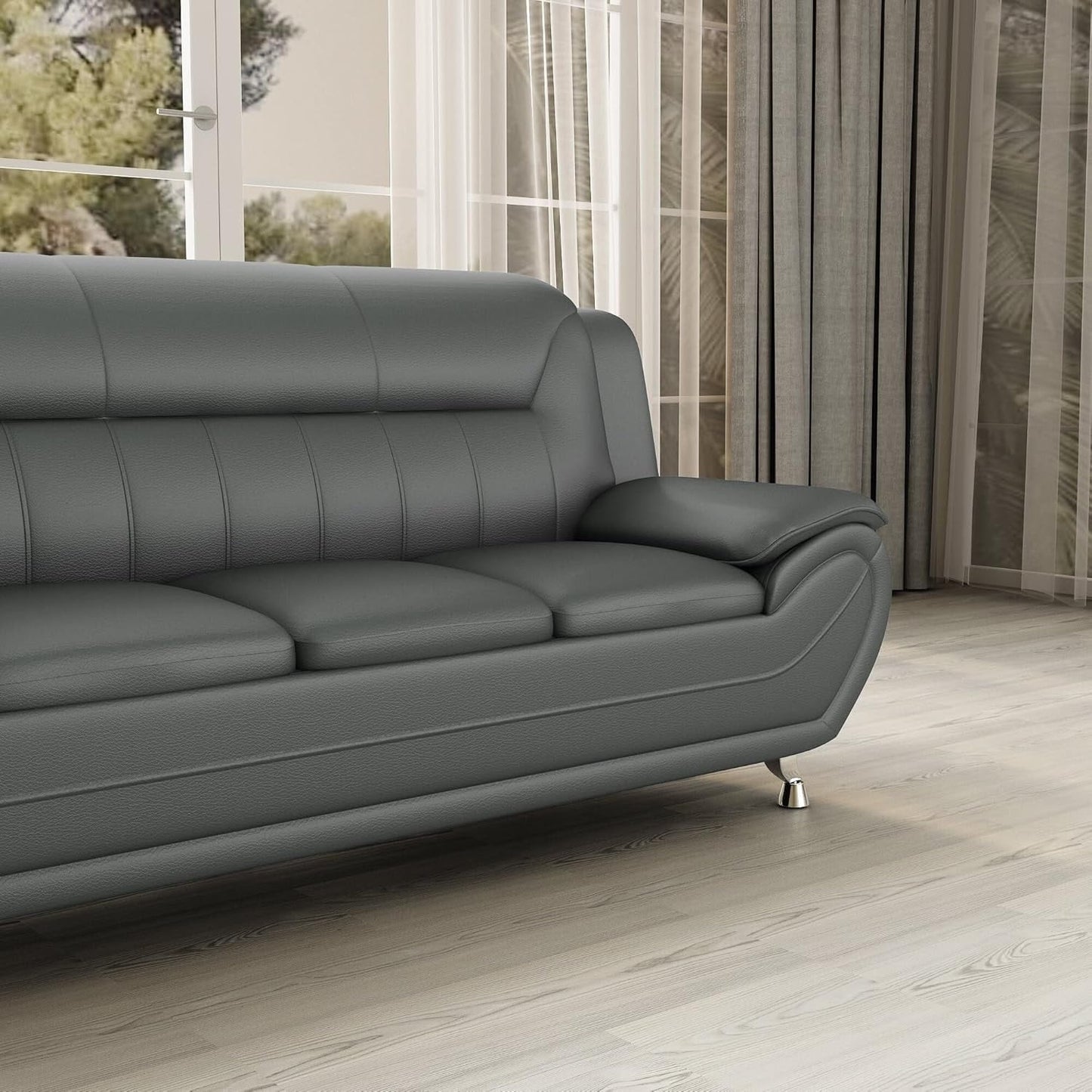 Divano con braccioli in similpelle Sanuel 79.2