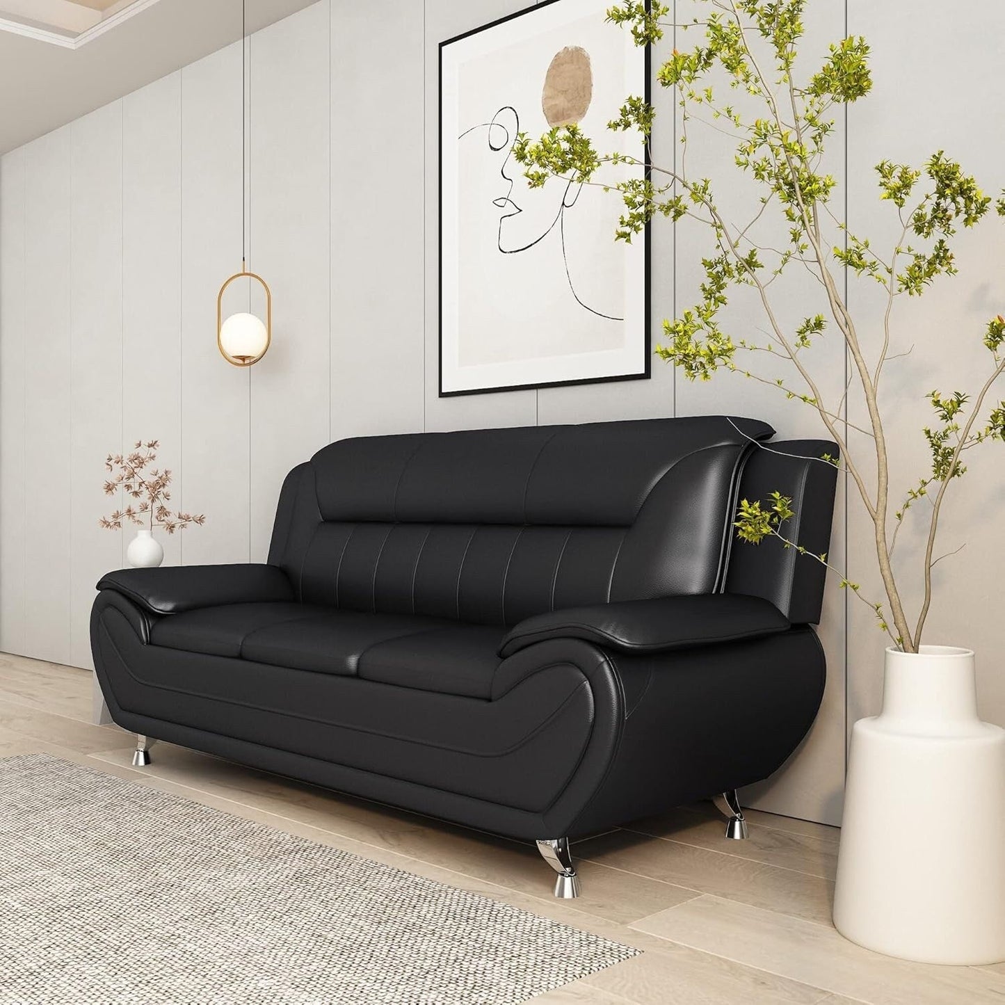 Divano con braccioli in similpelle Sanuel 79.2