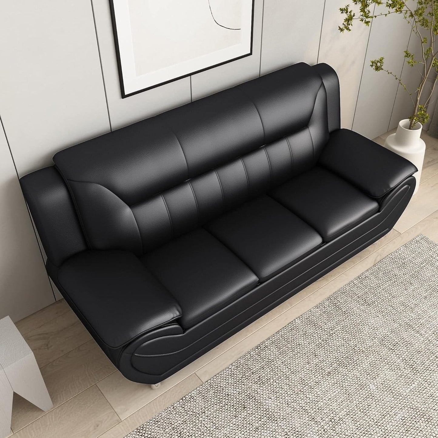 Divano con braccioli in similpelle Sanuel 79.2