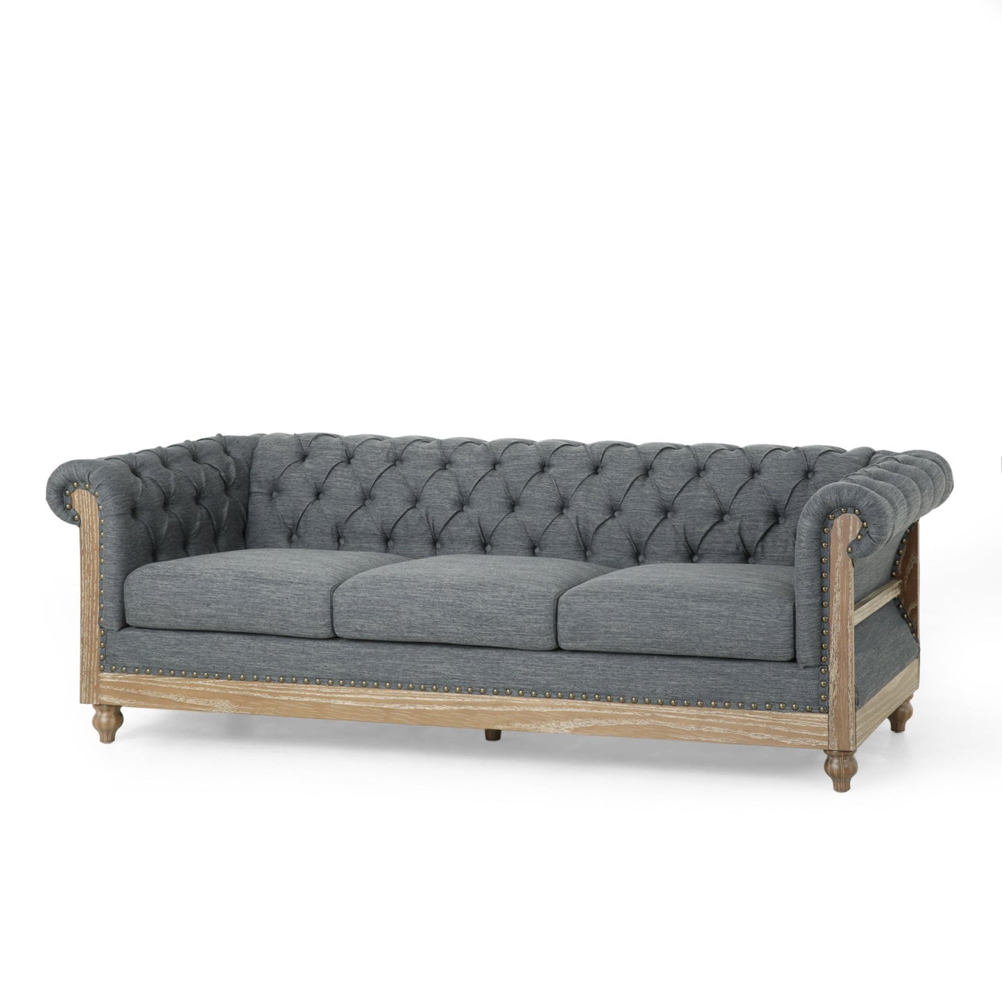 Divano Chesterfield Saragus con finiture a borchie di Christopher Knight Home - 85,50 L x 33,25 P x 28,50 A
