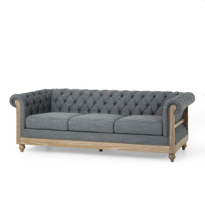 Divano Chesterfield Saragus con finiture a borchie di Christopher Knight Home - 85,50 L x 33,25 P x 28,50 A