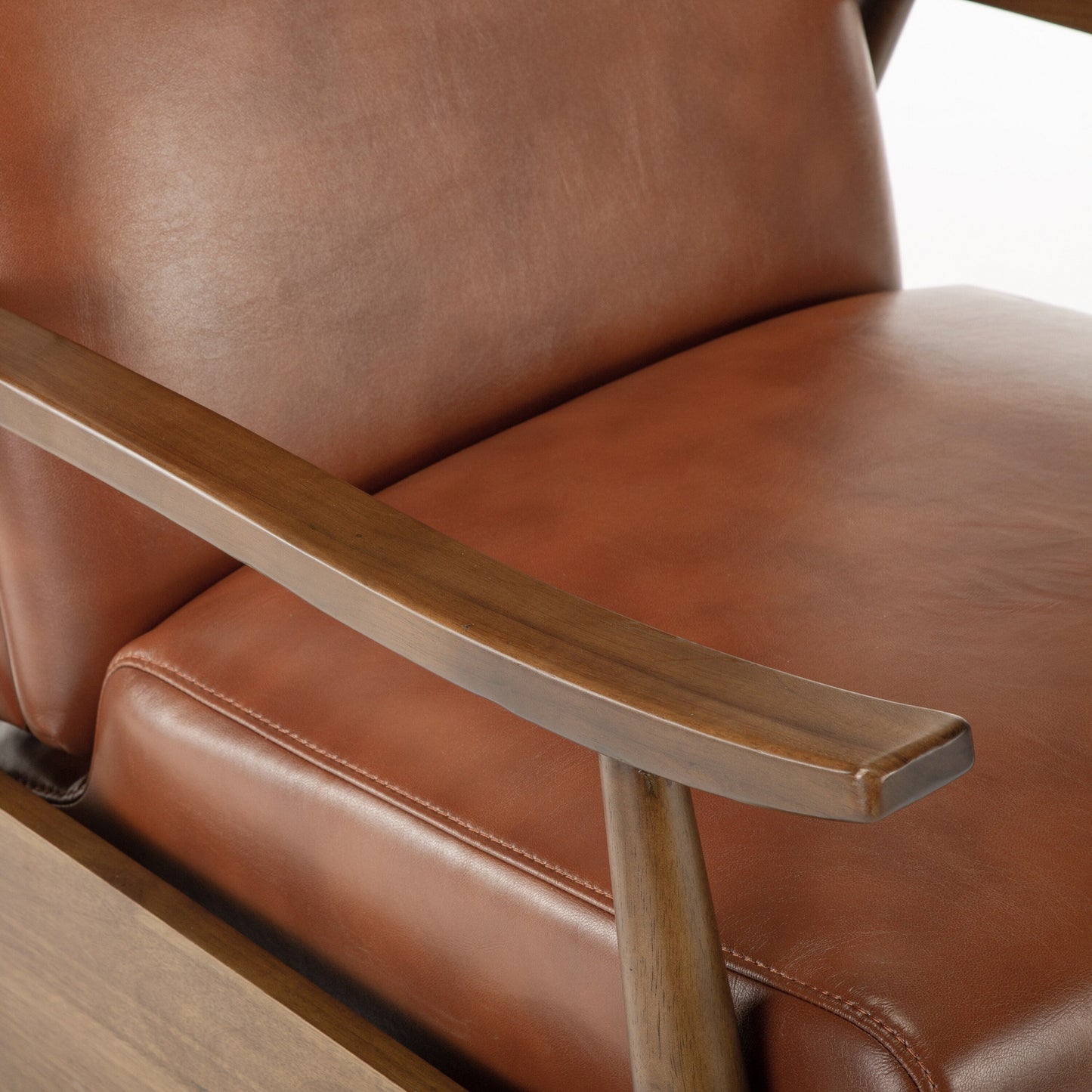 Poltrona reclinabile Sarasota Wood Arm Push Back - Caramello