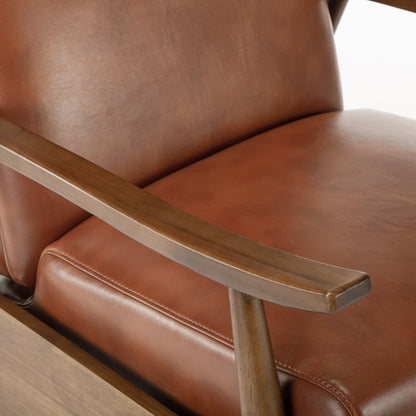 Poltrona reclinabile Sarasota Wood Arm Push Back - Caramello