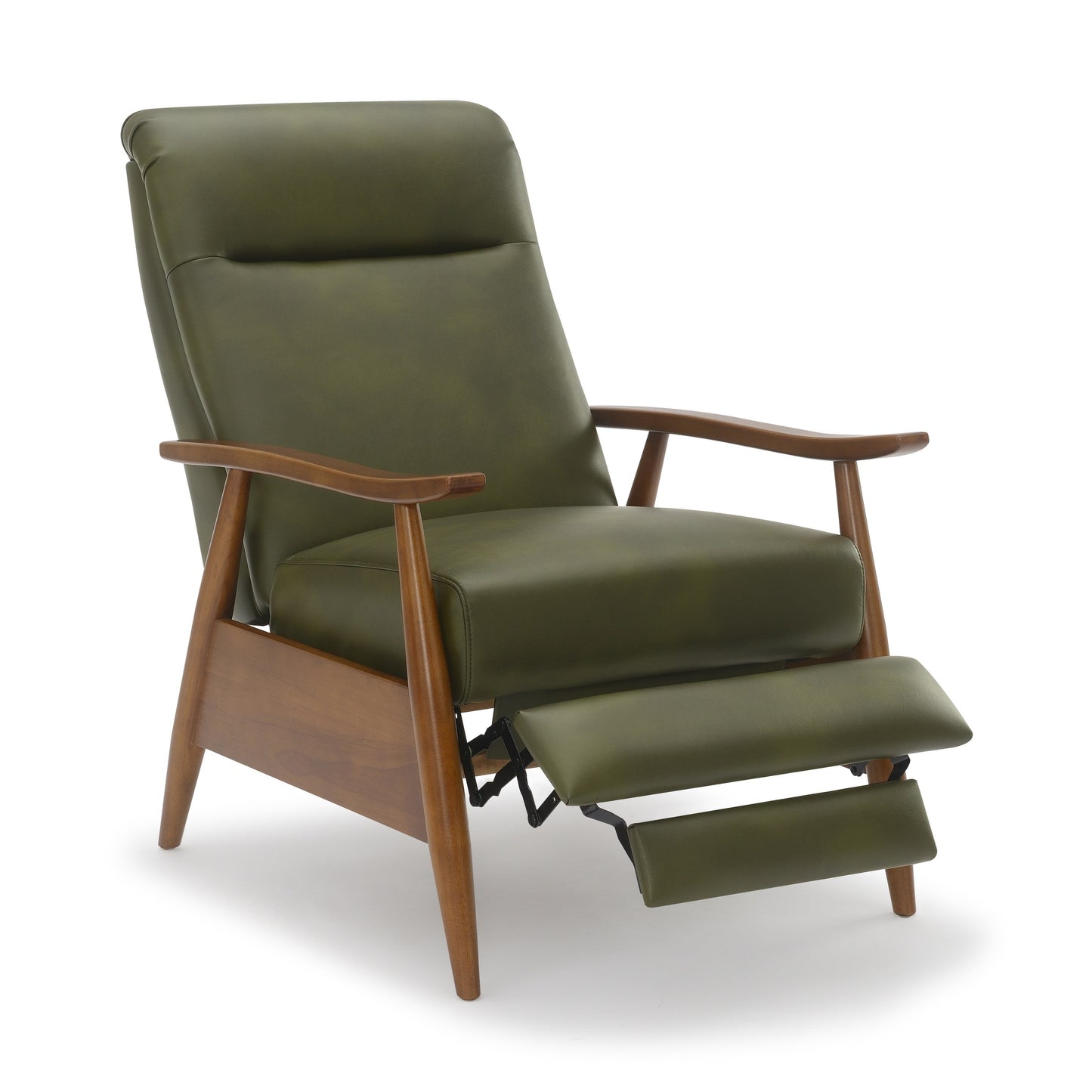 Poltrona reclinabile Sarasota Wood Arm Push Back - Verde felce