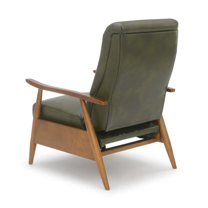 Poltrona reclinabile Sarasota Wood Arm Push Back - Verde felce