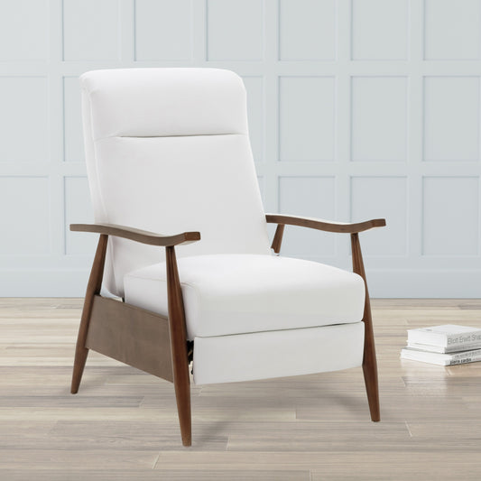 Poltrona reclinabile Sarasota Wood Arm Push Back - Lattea