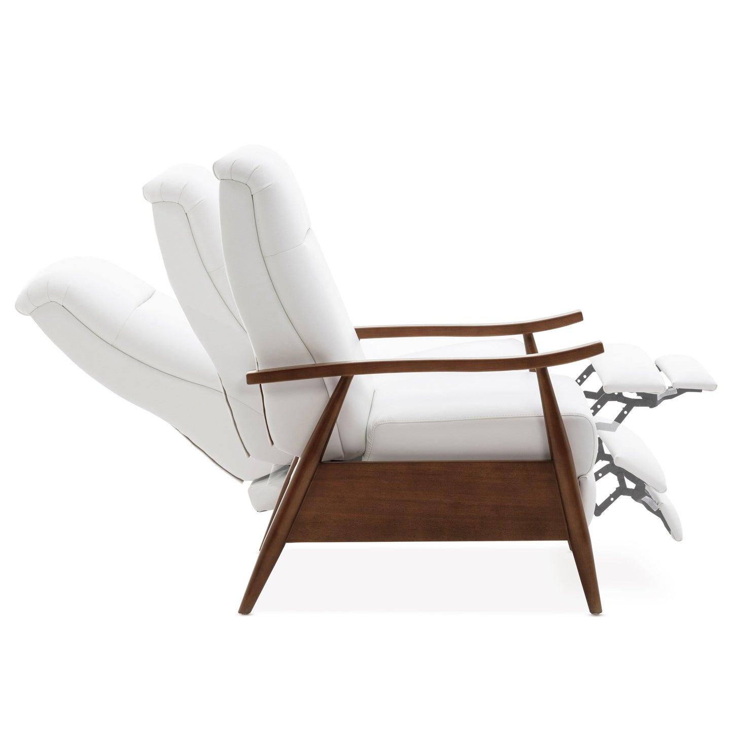 Poltrona reclinabile Sarasota Wood Arm Push Back - Lattea