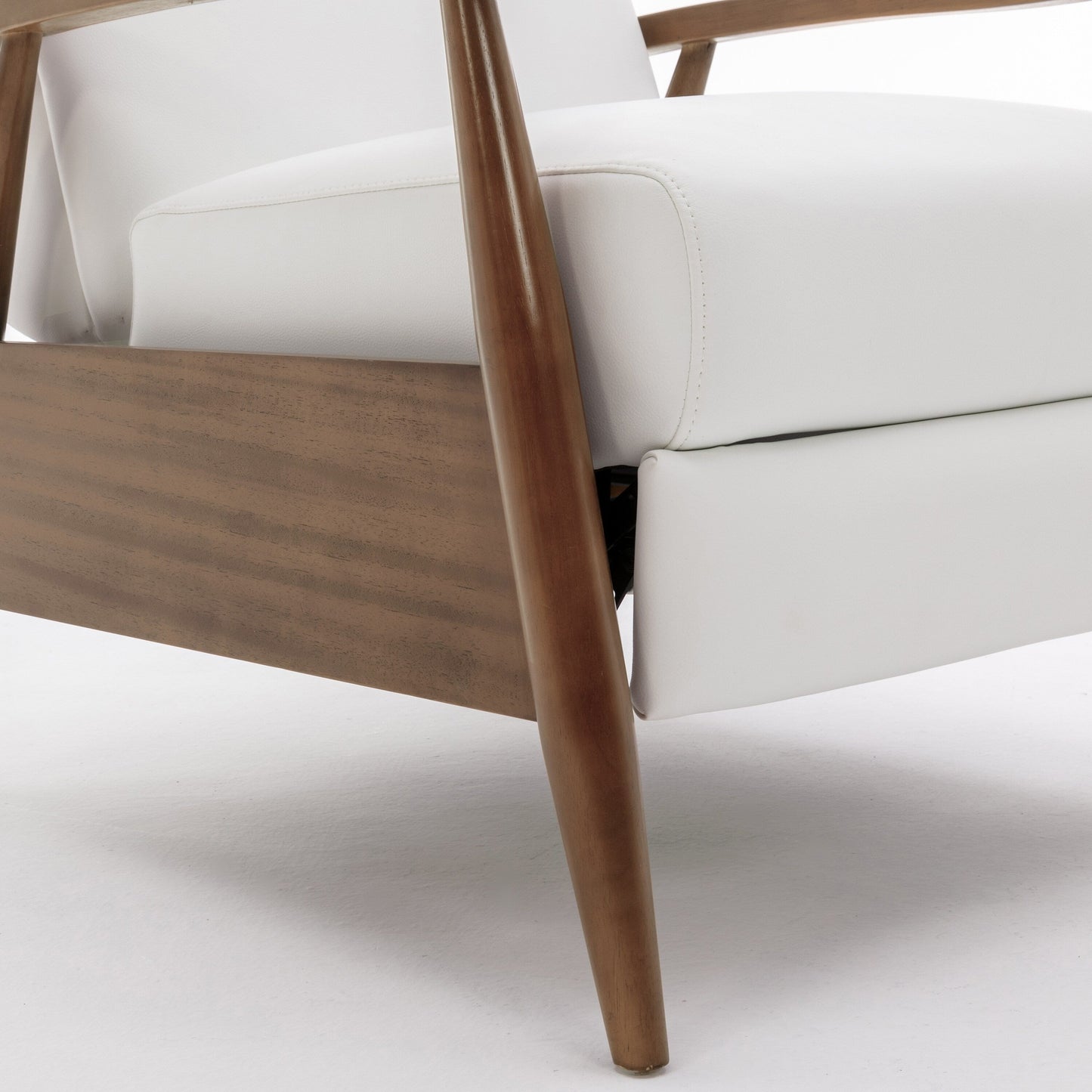 Poltrona reclinabile Sarasota Wood Arm Push Back - Lattea