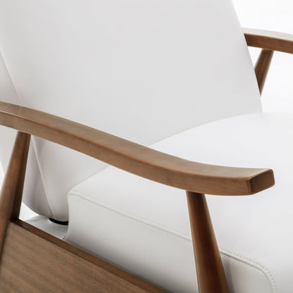 Poltrona reclinabile Sarasota Wood Arm Push Back - Lattea