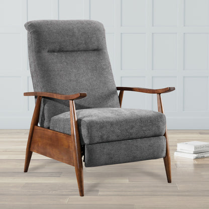 Poltrona reclinabile Saugus Wood Arm Push Back - Carbone