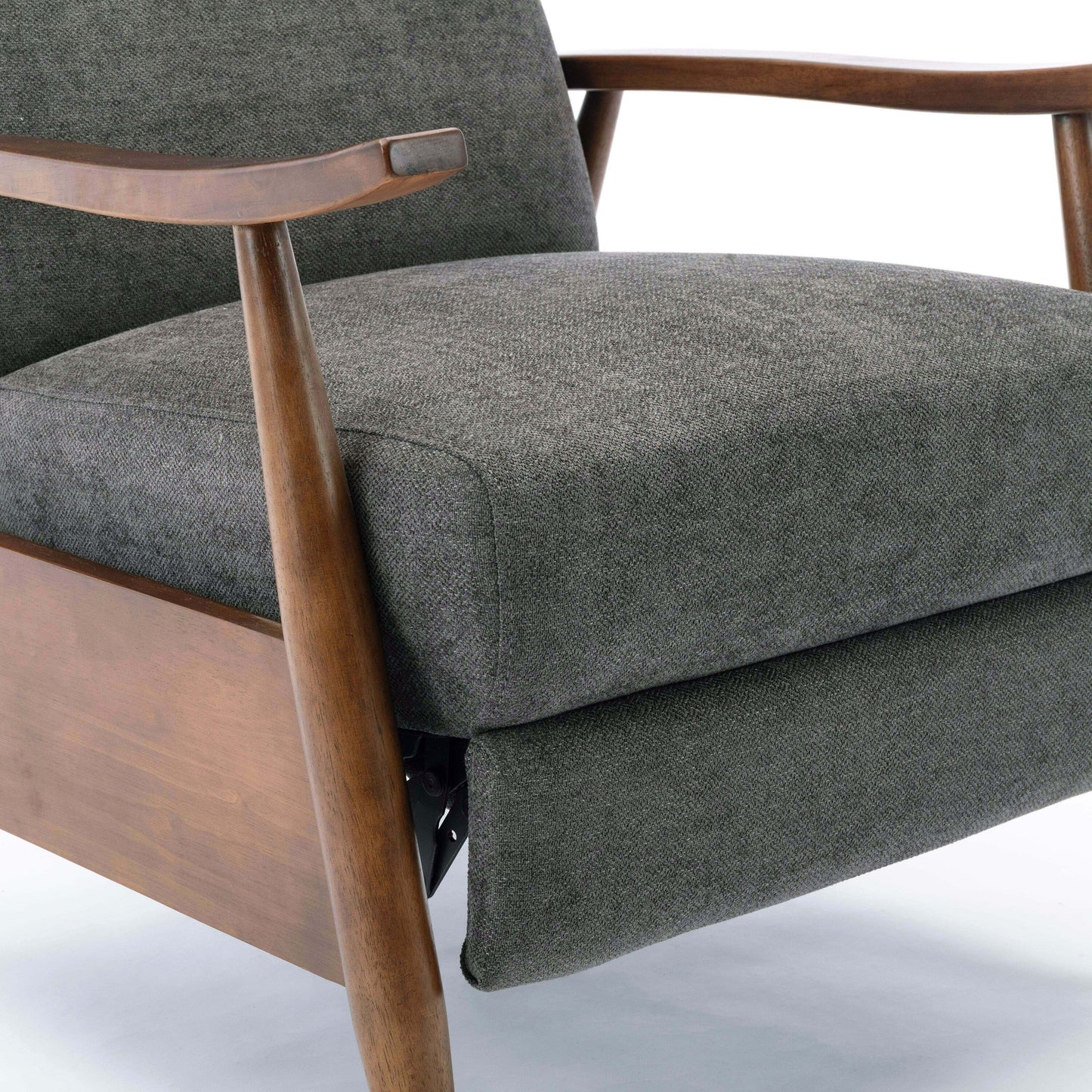 Poltrona reclinabile Saugus Wood Arm Push Back - Carbone