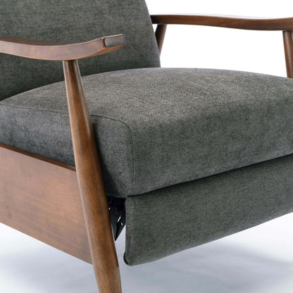 Poltrona reclinabile Saugus Wood Arm Push Back - Carbone