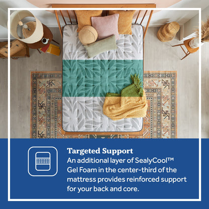 Set di materassi Sealy Posturepedic Spring Cranberry da 13 pollici, in similpelle, di medie dimensioni